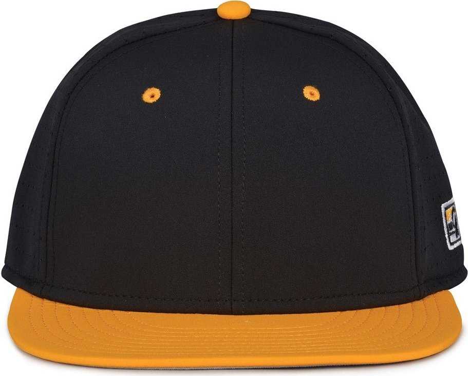 The Game GB998 Perforated GameChanger Cap - Black Athletic Gold - HIT A Double