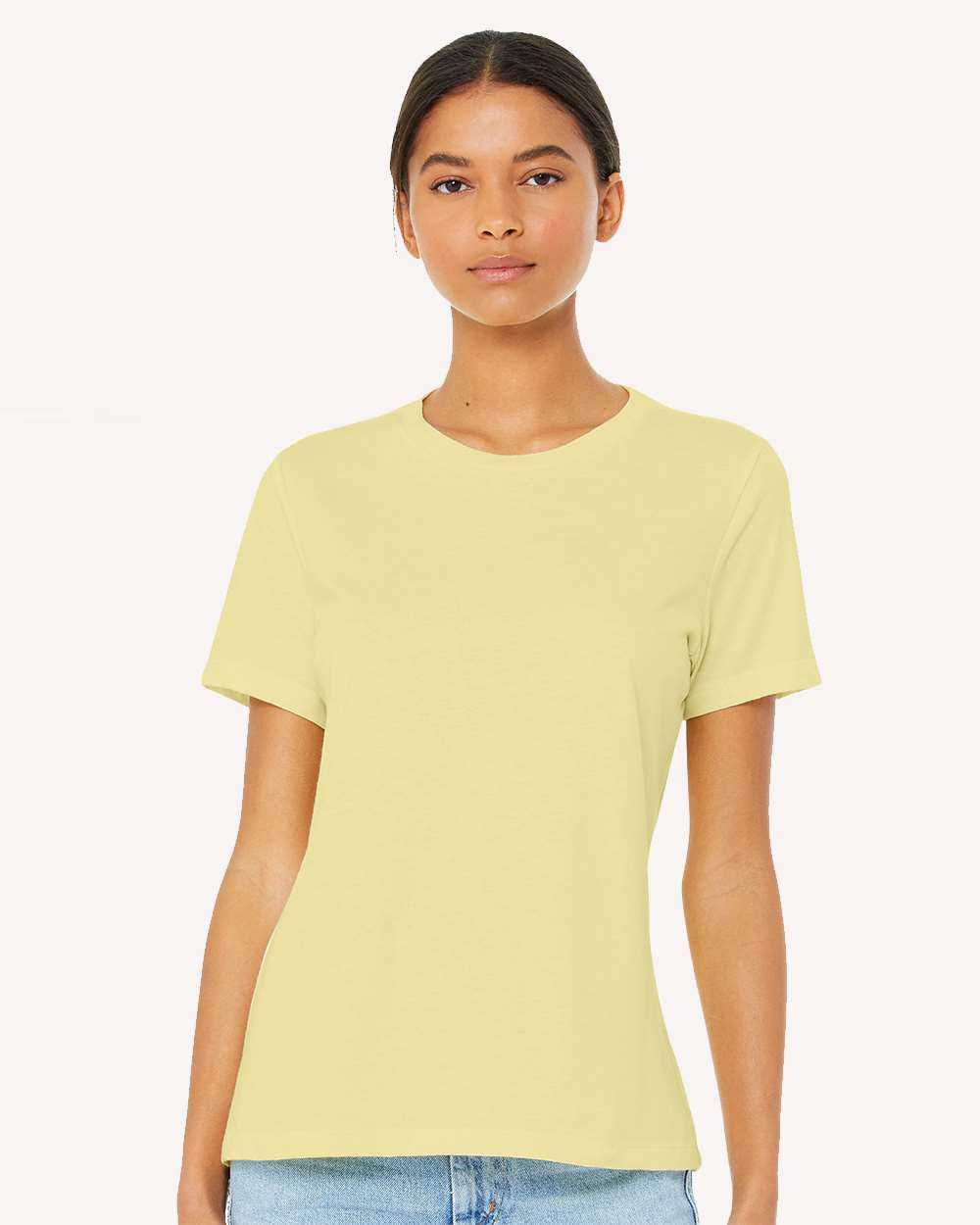 Bella + Canvas 6400CVC Womens Relaxed Fit Heather CVC Tee - Heather French Vanilla - HIT a Double - 1
