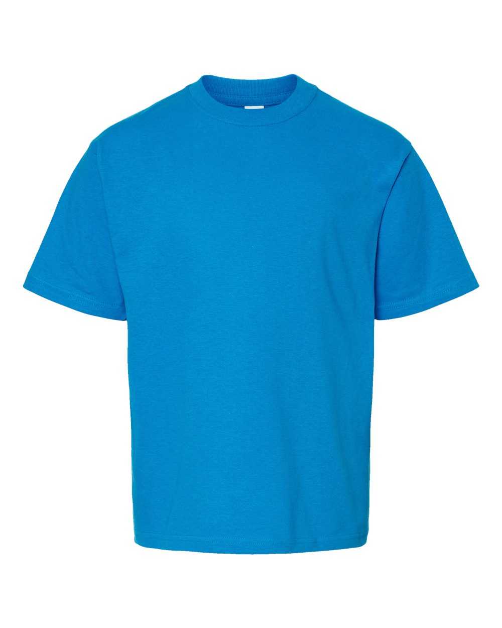 M&O 4850 Youth Gold Soft Touch T-Shirt - Turquoise - HIT a Double - 1