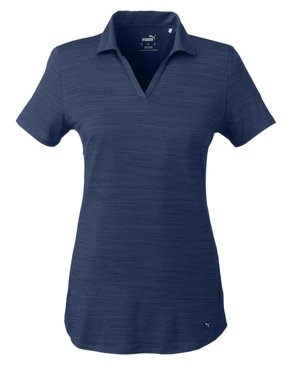 Puma Golf 597695 Women's Cloudspun Free V-neck Polo - Navy Blazer Heather