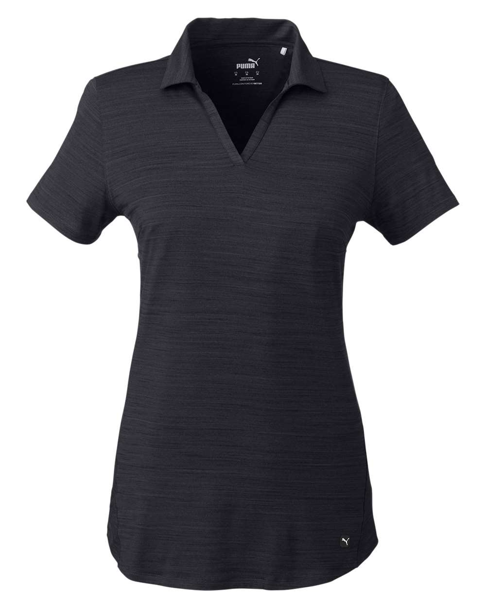 Puma Golf 597695 Women's Cloudspun Free V-neck Polo - Puma Black Heather