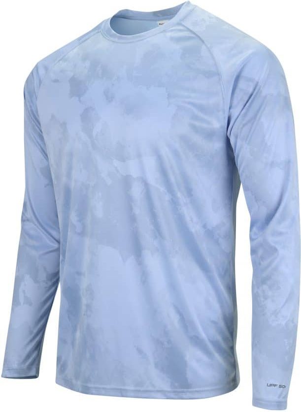 Paragon 228 Cabo Long Sleeve Watermark Print Tee - Blue Mist