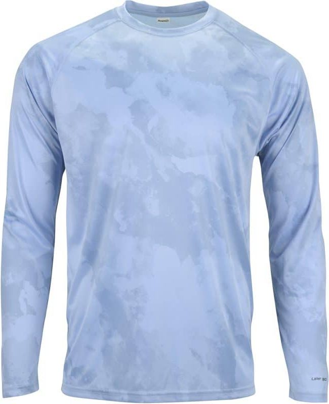 Paragon 228 Cabo Long Sleeve Watermark Print Tee - Blue Mist