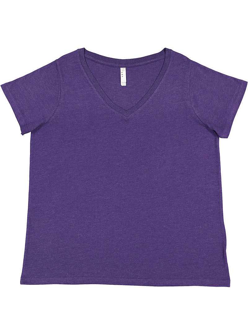 Lat 3817 Curvy Collection Women's Fine Jersey V-Neck Tee - Vintage Purple - HIT a Double - 1