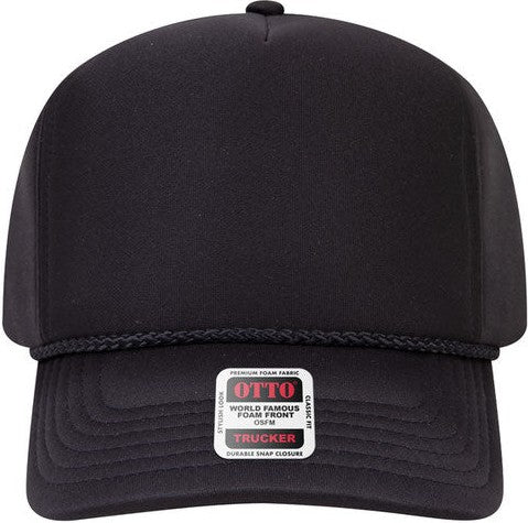 Otto 394-1 OTTO CAP 5 Panel High Crown Full Foam Cap - Black - HIT a Double - 1