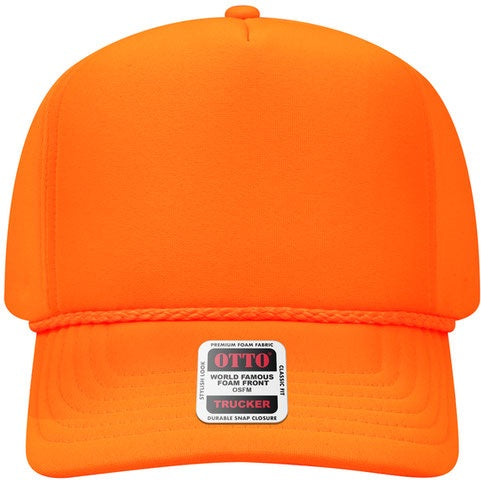 Otto 394-1 OTTO CAP 5 Panel High Crown Full Foam Cap - Neon Orange - HIT a Double - 1