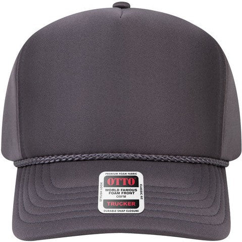 Otto 394-1 OTTO CAP 5 Panel High Crown Full Foam Cap - Charcoal Gray - HIT a Double - 1