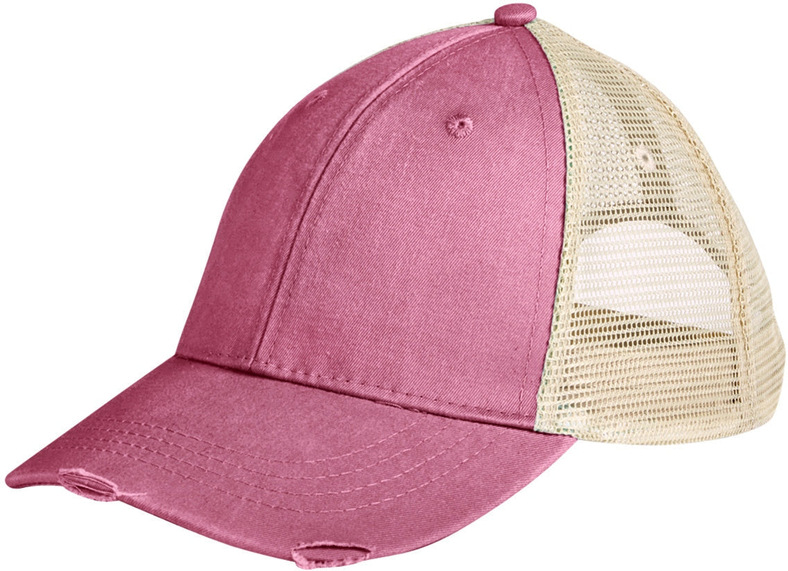 Adams Headwear OL102 Ollie Distressed Cap - Burgundy Tan