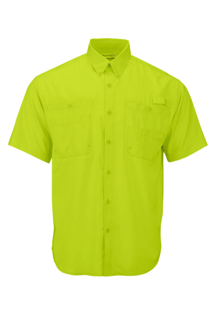 Paragon 700 Hatteras Short Sleeve Woven Shirt - Safety Green