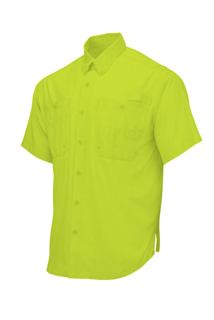 Paragon 700 Hatteras Short Sleeve Woven Shirt - Safety Green