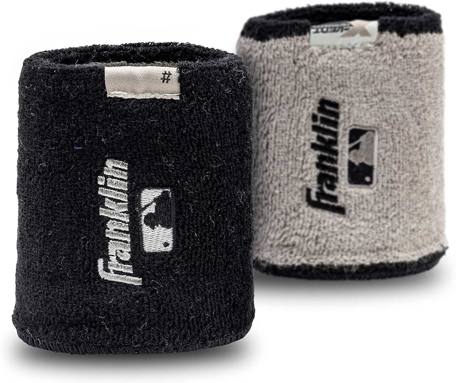 Franklin MLB X-Vent Reversible Wristband 4" - Black Gray - HIT a Double - 1