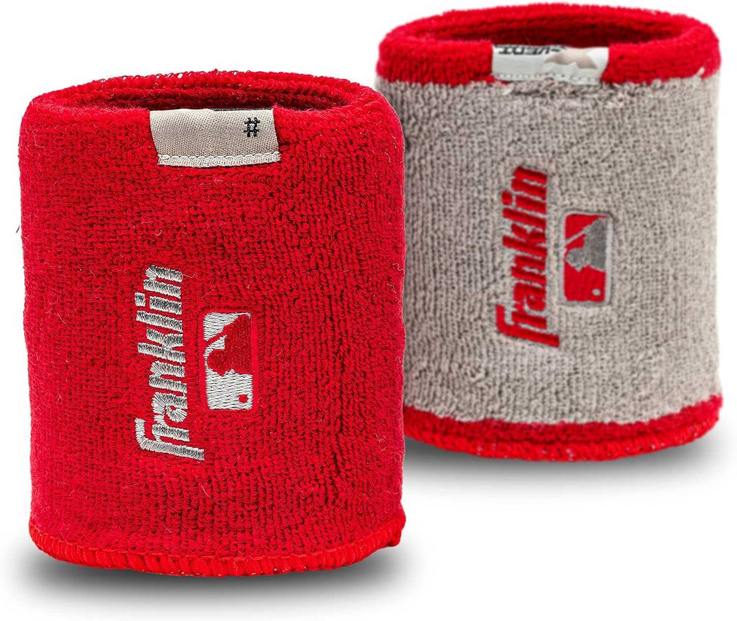 Franklin MLB X-Vent Reversible Wristband 4" - Scarlet Gray - HIT a Double - 1