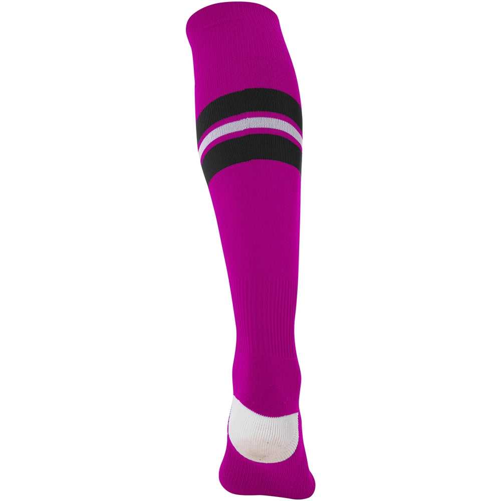 Champro AS3 Striped Baseball Knee High Socks - Hot Pink Black White - HIT a Double - 1