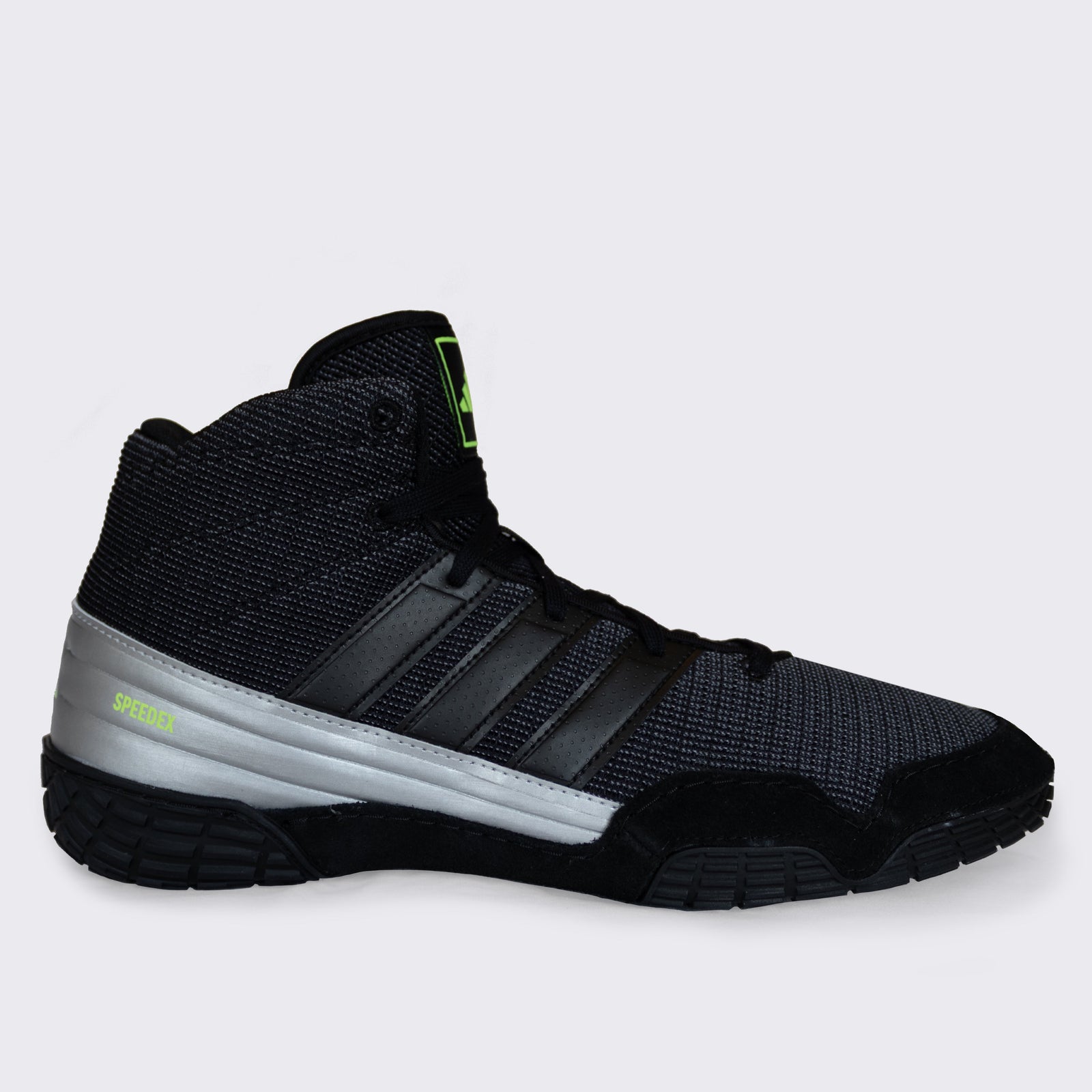Adidas 237 SpeedEx Youth Wrestling Shoes  - Black Grey Solar Green - HIT a Double - 1