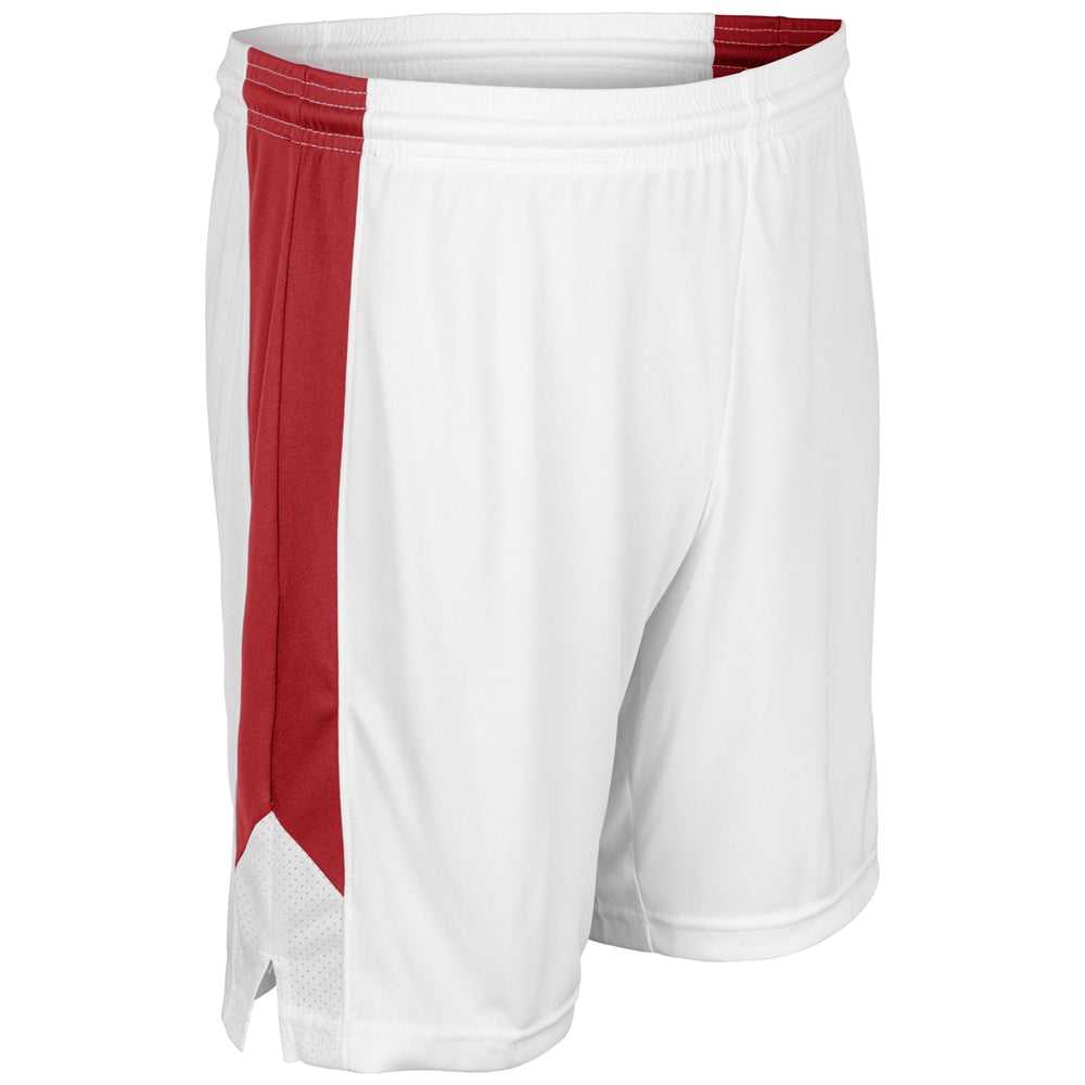 Champro BBS32 Dagger Men's and Youth Basketball Short - White Scarlet - HIT a Double - 1