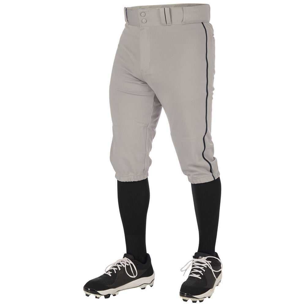 Champro BP70 Triple Crown 2.0 Men's and Youth Knicker Pant With Braid - Gray Black - HIT a Double - 1