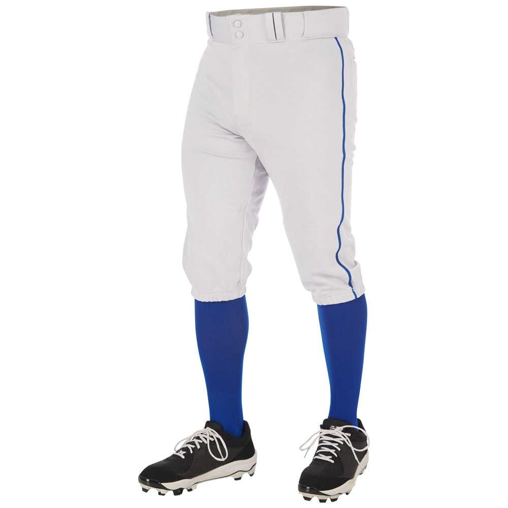 Champro BP70 Triple Crown 2.0 Men's and Youth Knicker Pant With Braid - White Royal - HIT a Double - 1