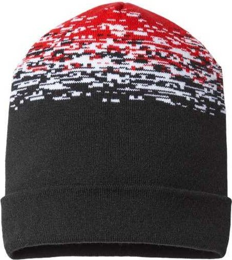 Cap America RKS12 USA-Made Static Cuffed Beanie - Black White Red - HIT a Double - 1