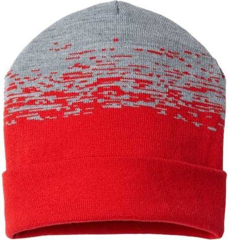 Cap America RKS12 USA-Made Static Cuffed Beanie - True Red Heather - HIT a Double - 1