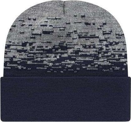 Cap America RKS12 USA-Made Static Cuffed Beanie - True Navy Heather Gray - HIT a Double - 1