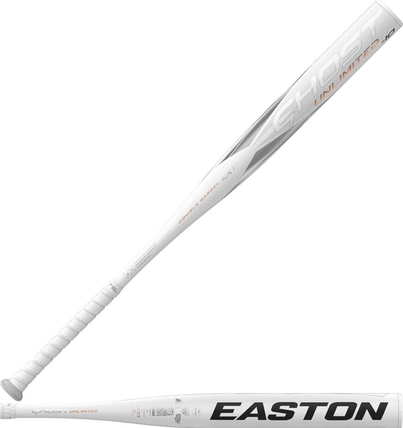 Easton 2023 Ghost Unlimited -10 Fastpitch Bat FP23GHUL10 - White Gray - HIT a Double - 1