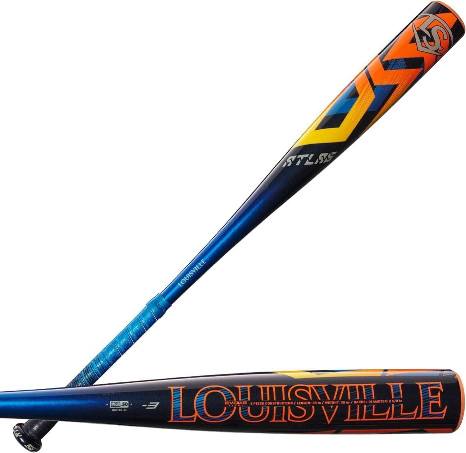 Louisville Slugger 2024 Atlas -3 BBCOR Bat - Blue Orange - HIT a Double - 1