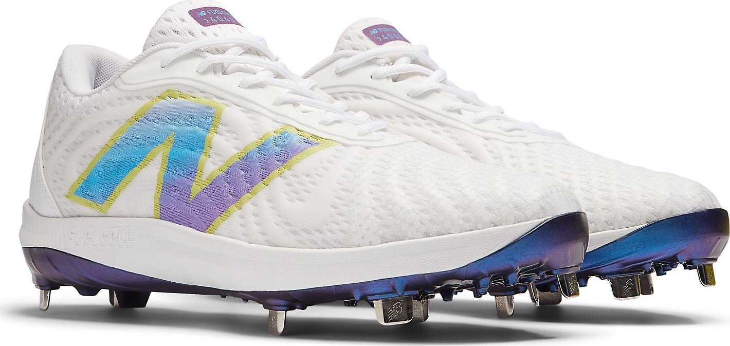 New Balance FuelCell L4040v7 Unity of Sport Low Cut Metal Cleat - White Dusted Grape Water Cress - HIT a Double - 1