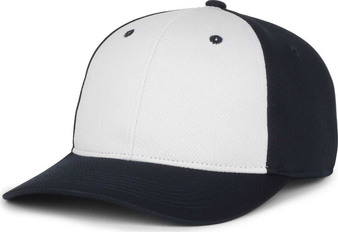 OC Sports PTM-850 Polyester Crown Cap - White Navy Navy - HIT a Double - 1