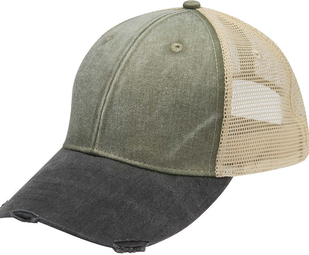 Adams Headwear OL102 Ollie Distressed Cap - Cactus Black Tan