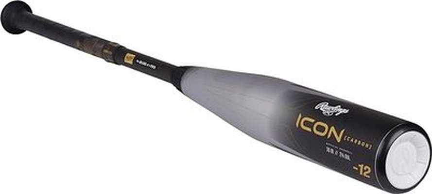 Rawlings 2023 Icon -12 USA Approved Bat RUS3I12 - Black Silver - HIT a Double - 2