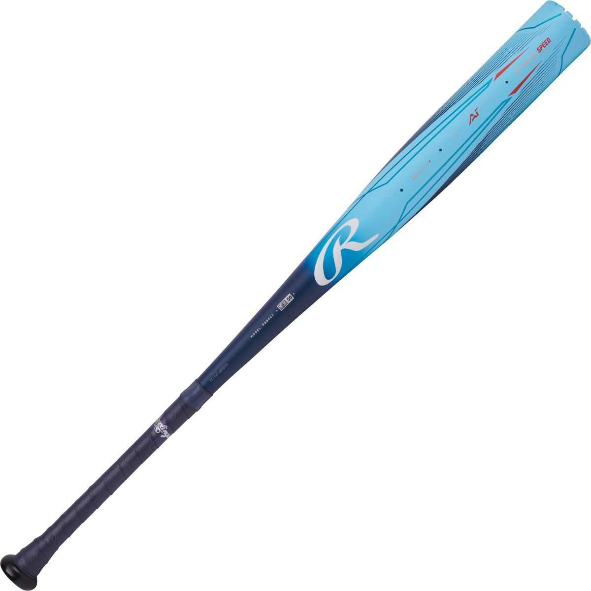 Rawlings 2024 Clout AI -3 BBCOR 2 5/8&quot; Bat RBB4C3 - Navy Columbia Blue - HIT a Double - 3