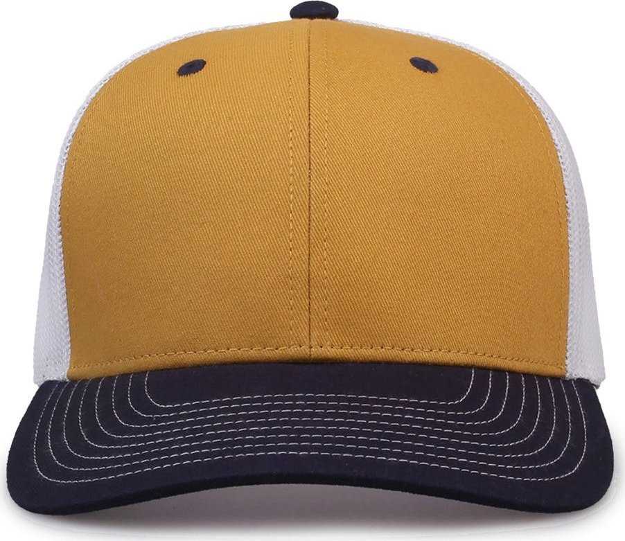 The Game GB452E Everyday Trucker Cap - Mustard Navy White - HIT a Double - 1