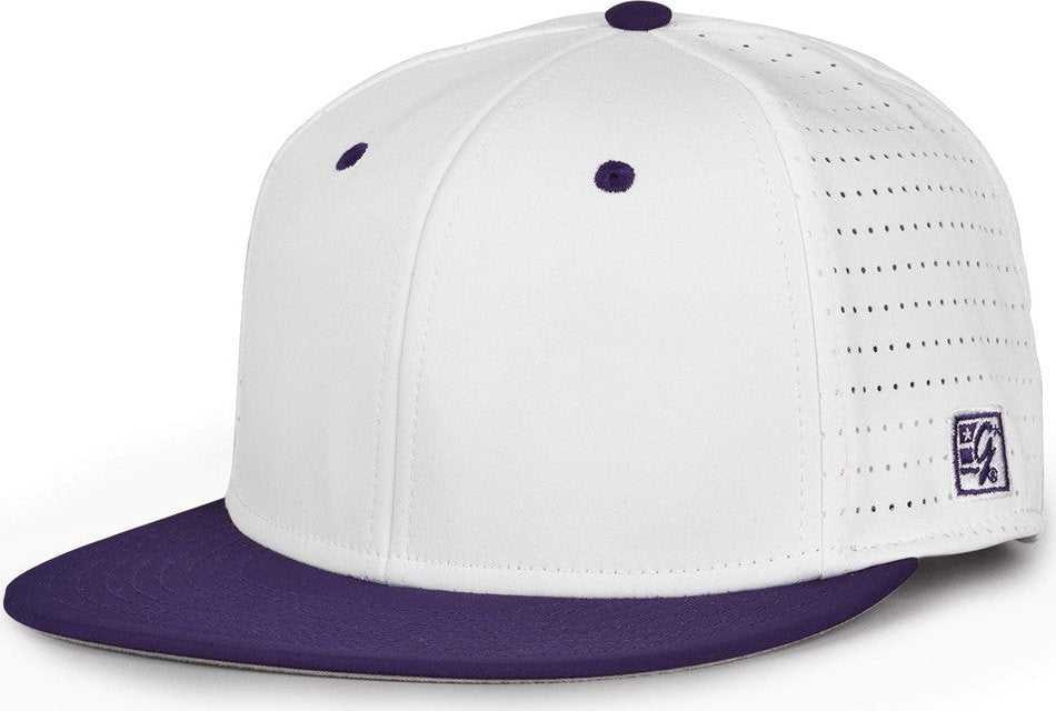 The Game GB999 Low Pro Perforated GameChanger Cap - White Purple - HIT a Double - 1