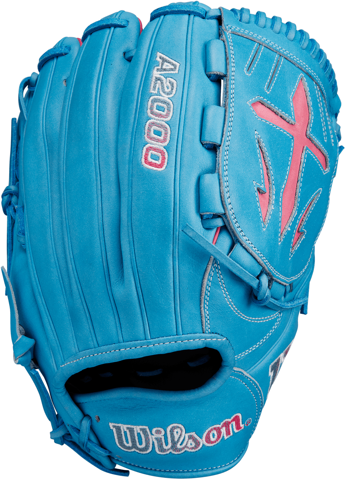 Wilson A2000 B23 12.00&quot;Pitcher&#39;s Glove May 2024 GOTM WBW10224712 - Sky Blue Flamingo Pink - HIT a Double - 1