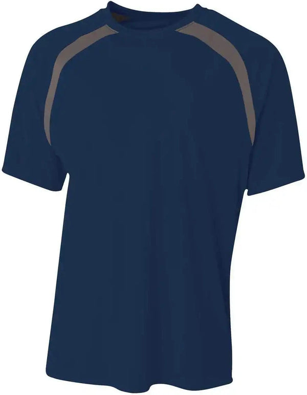 Spartan Short Sleeve Color Block Tee Navy HIT a Double