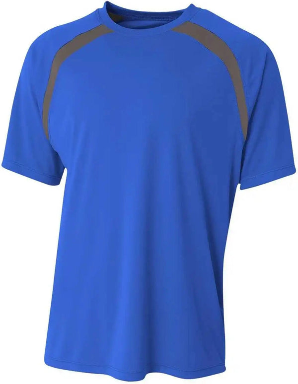 Spartan Short Sleeve Color Block Tee Royal Graphite HIT a Double