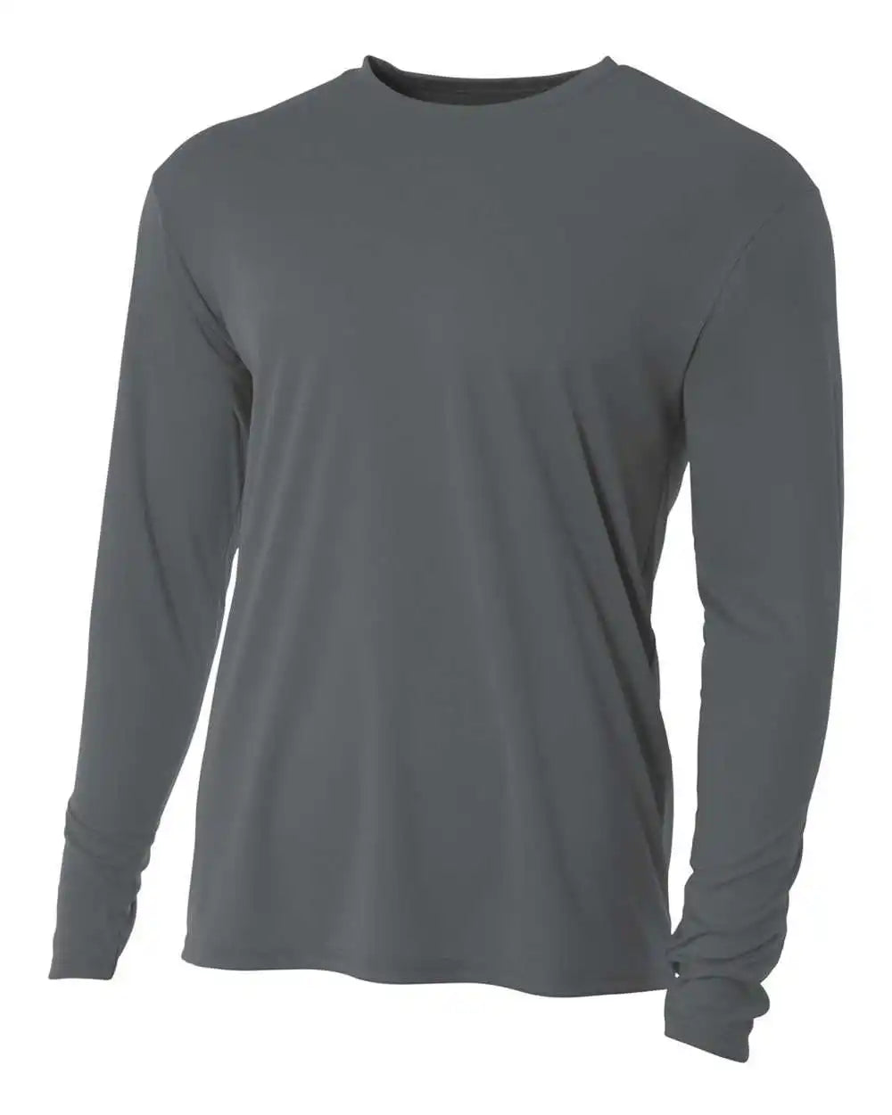 A4 N3165 Cooling Performance Long Sleeve Crew - Graphite