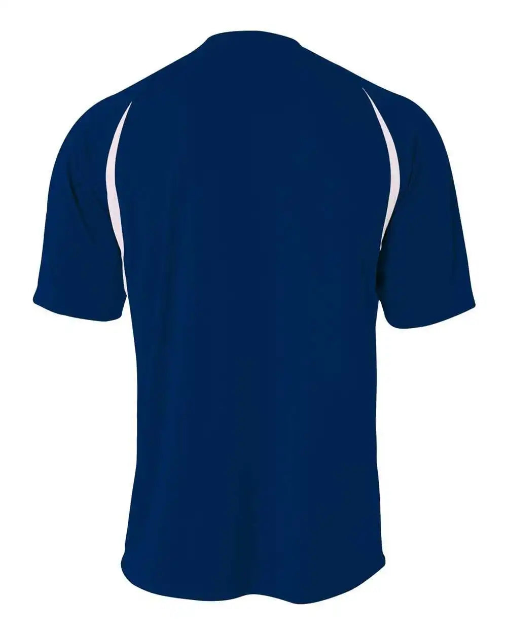 A4 N3181 Cooling Performance Color Blocked Short Sleeve Crew - Navy White