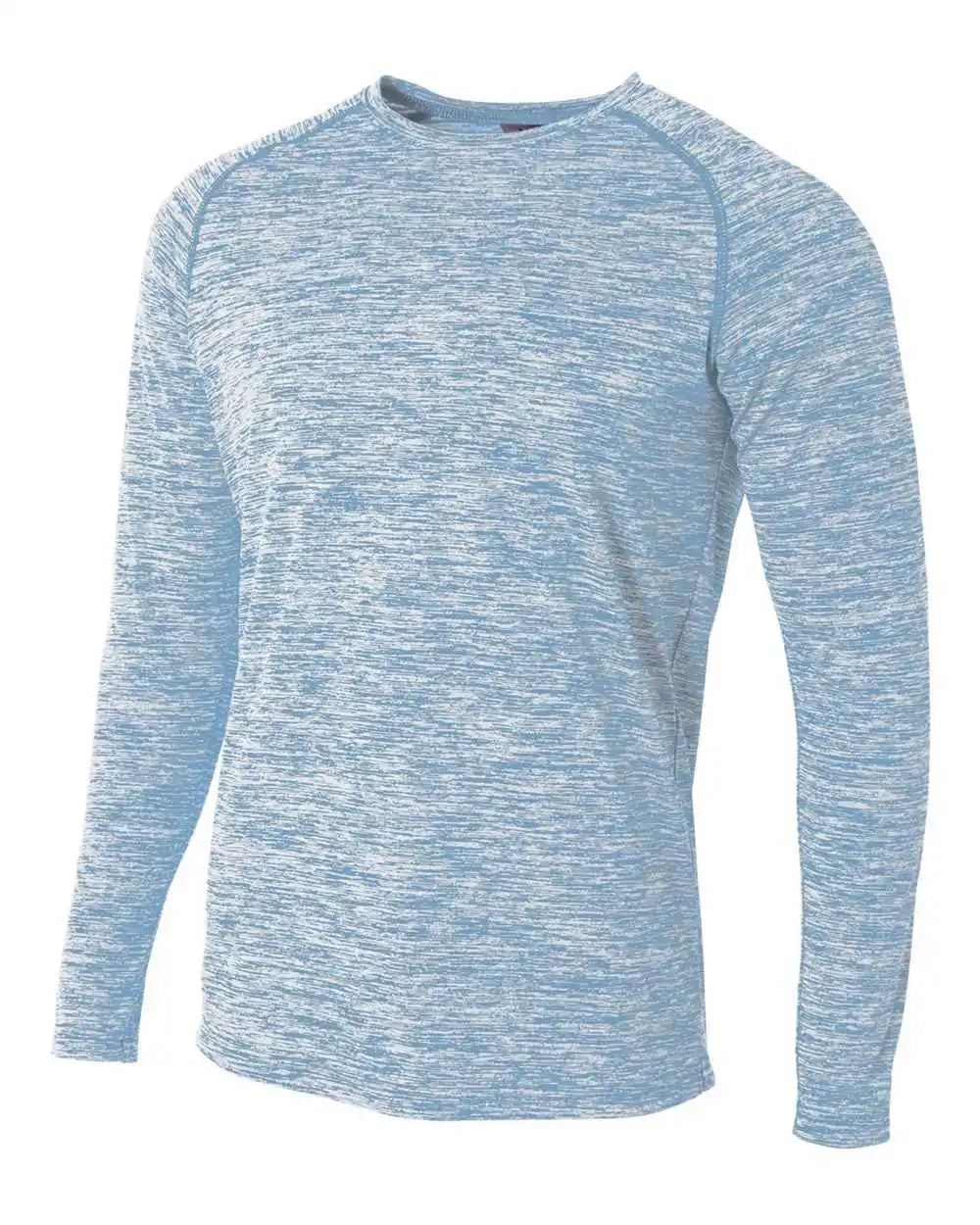 A4 N3305 Long Sleeve Raglan Space Dye - Light Blue