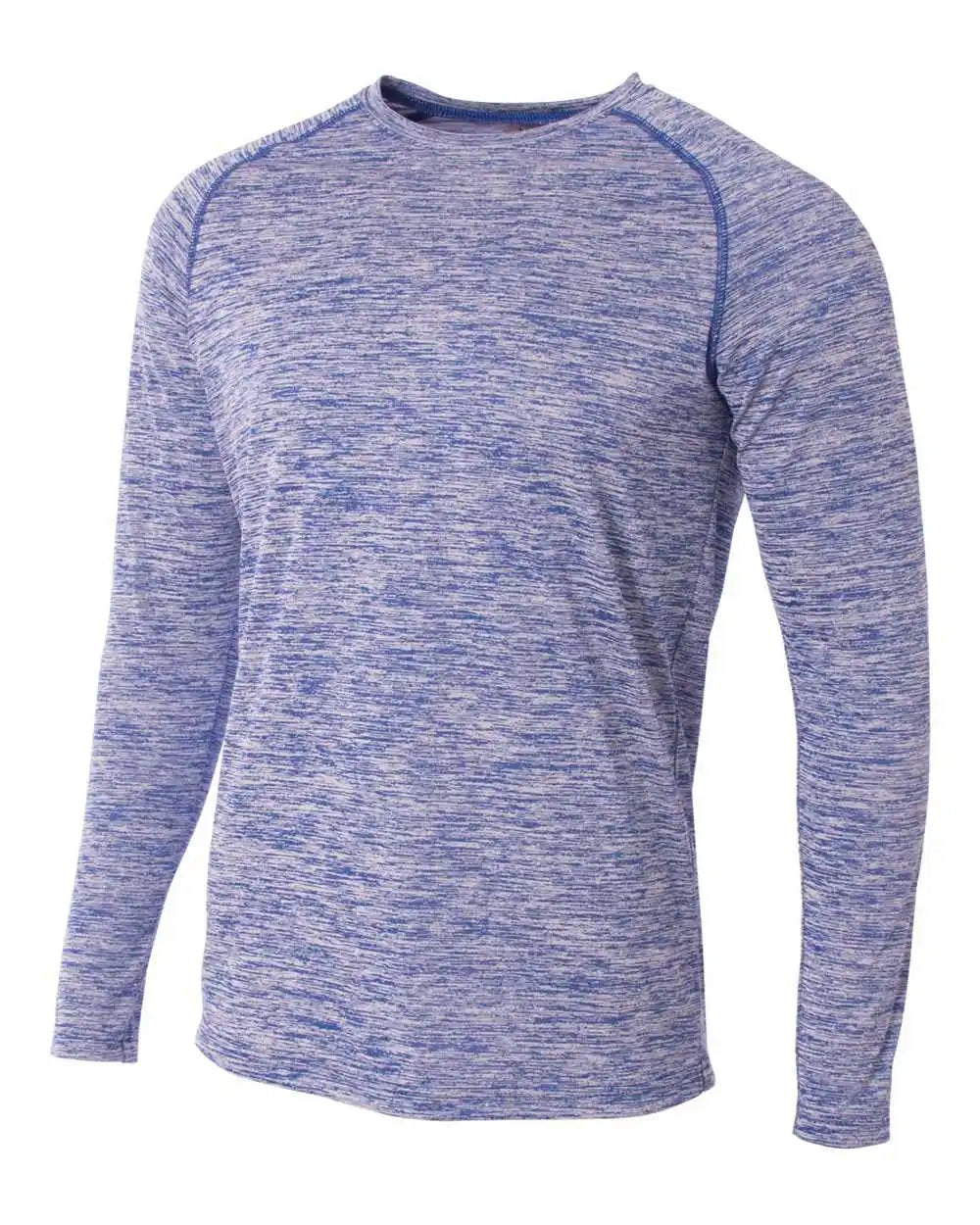 A4 N3305 Long Sleeve Raglan Space Dye - Royal