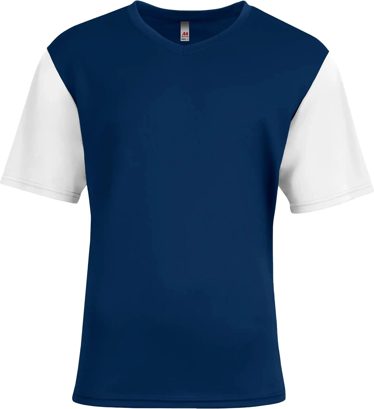 A4 N3541 Sprint Color Block V-neck - Navy/white - Navy/white / Xs