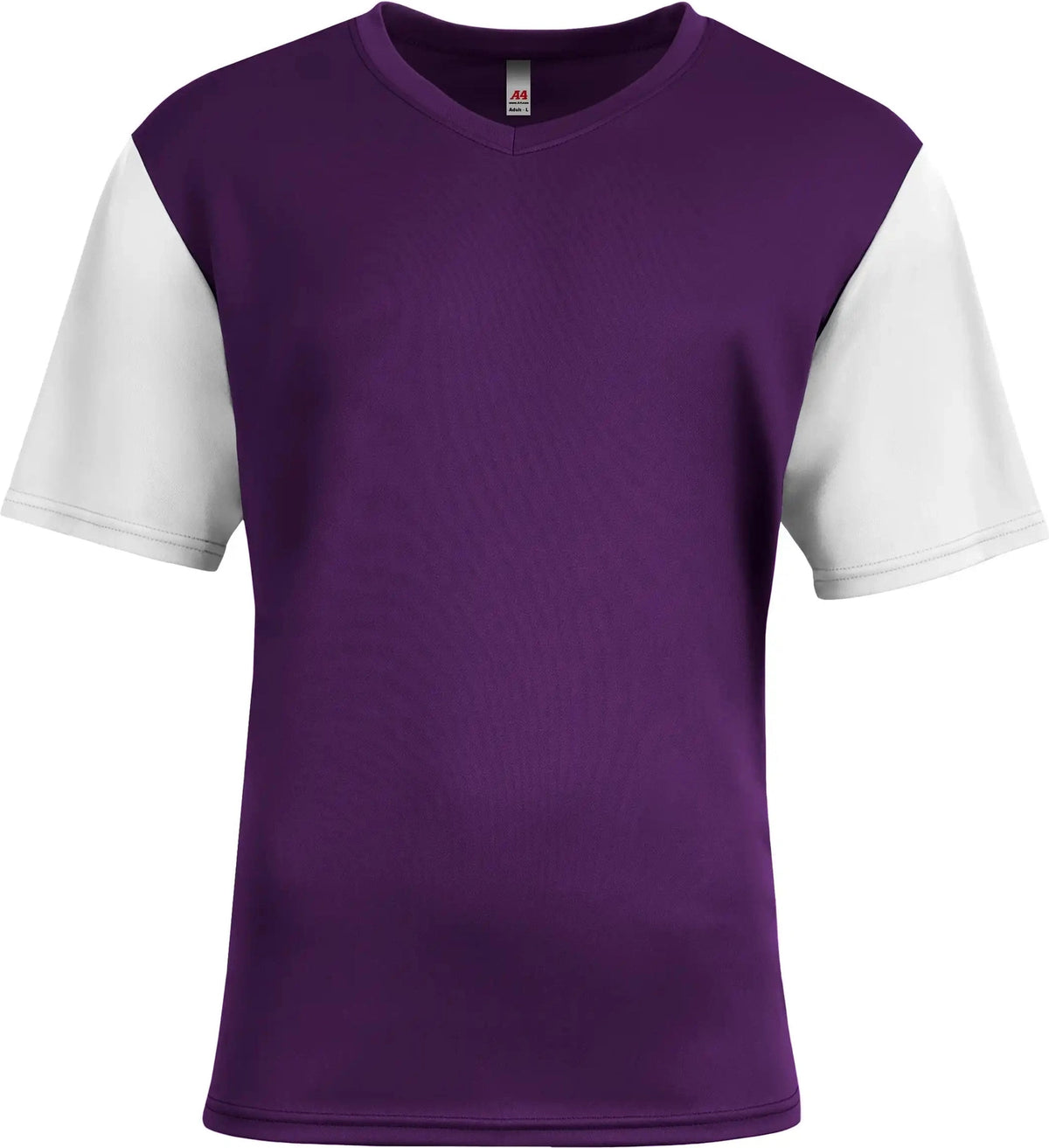 A4 N3541 Sprint Color Block V-neck - Purple/white - Purple/white / Xs