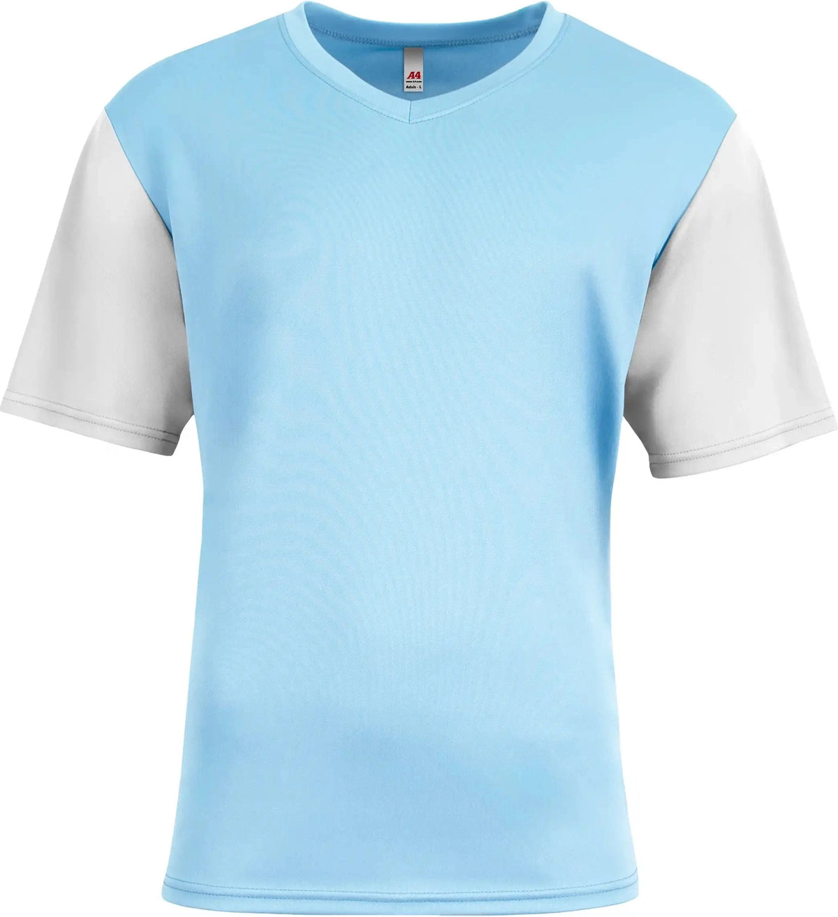 A4 N3541 Sprint Color Block V-neck - Sky Blue/white - Sky Blue/white / Xs