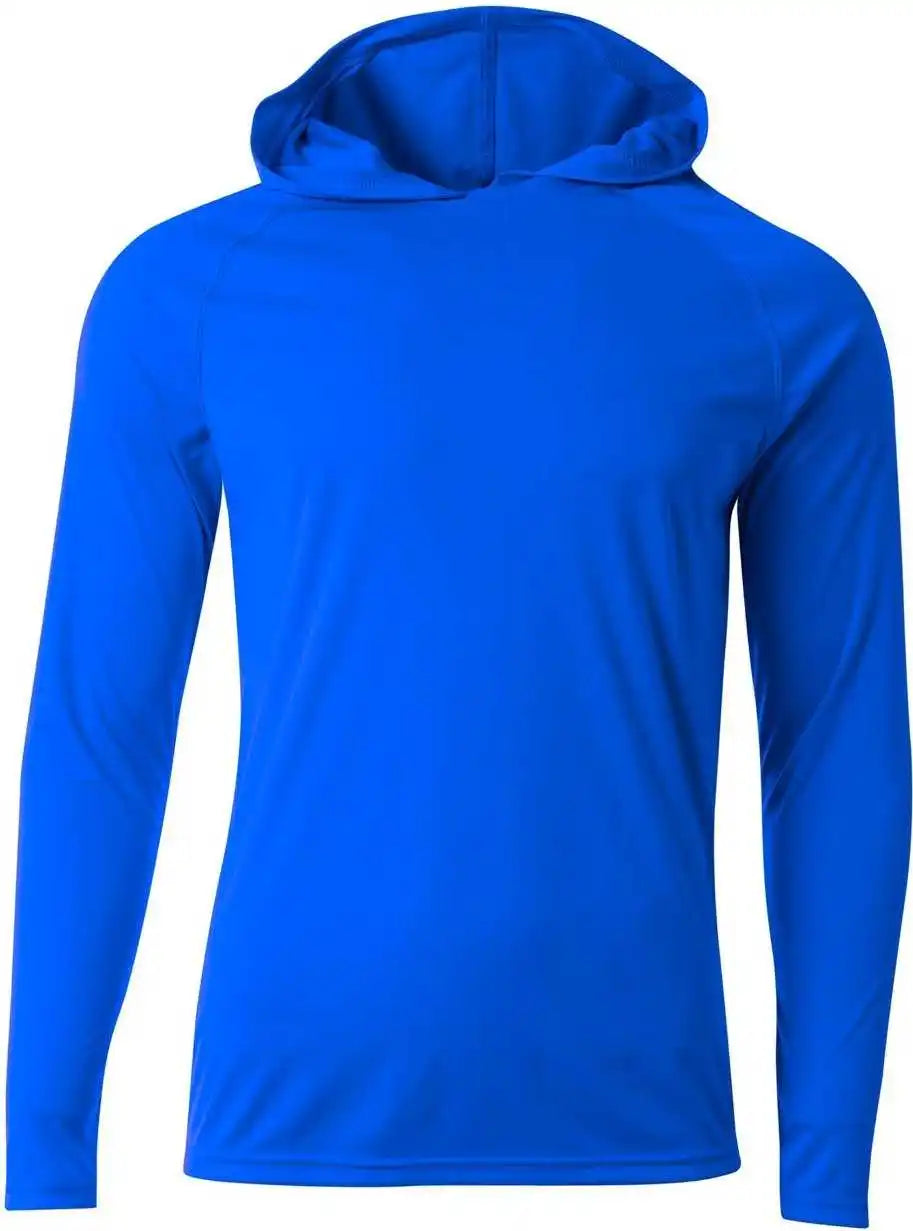 A4 Nb3409 Long Sleeve Hooded Tee - Royal