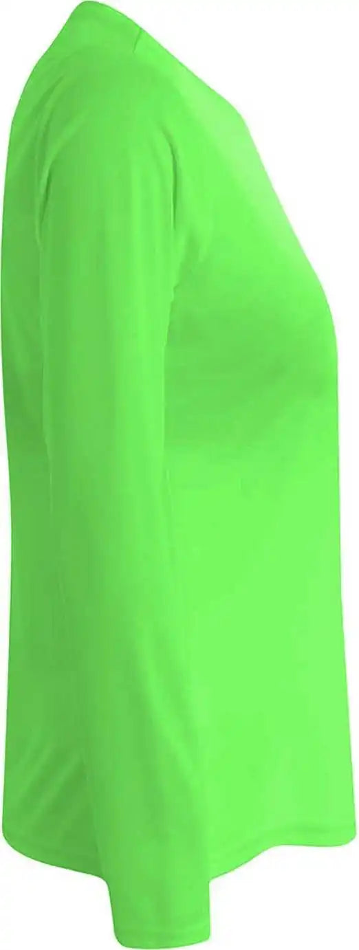 A4 Nw3002 Ladies’ Long Sleeve Cooling Performance Crew T-shirt - Safety Green