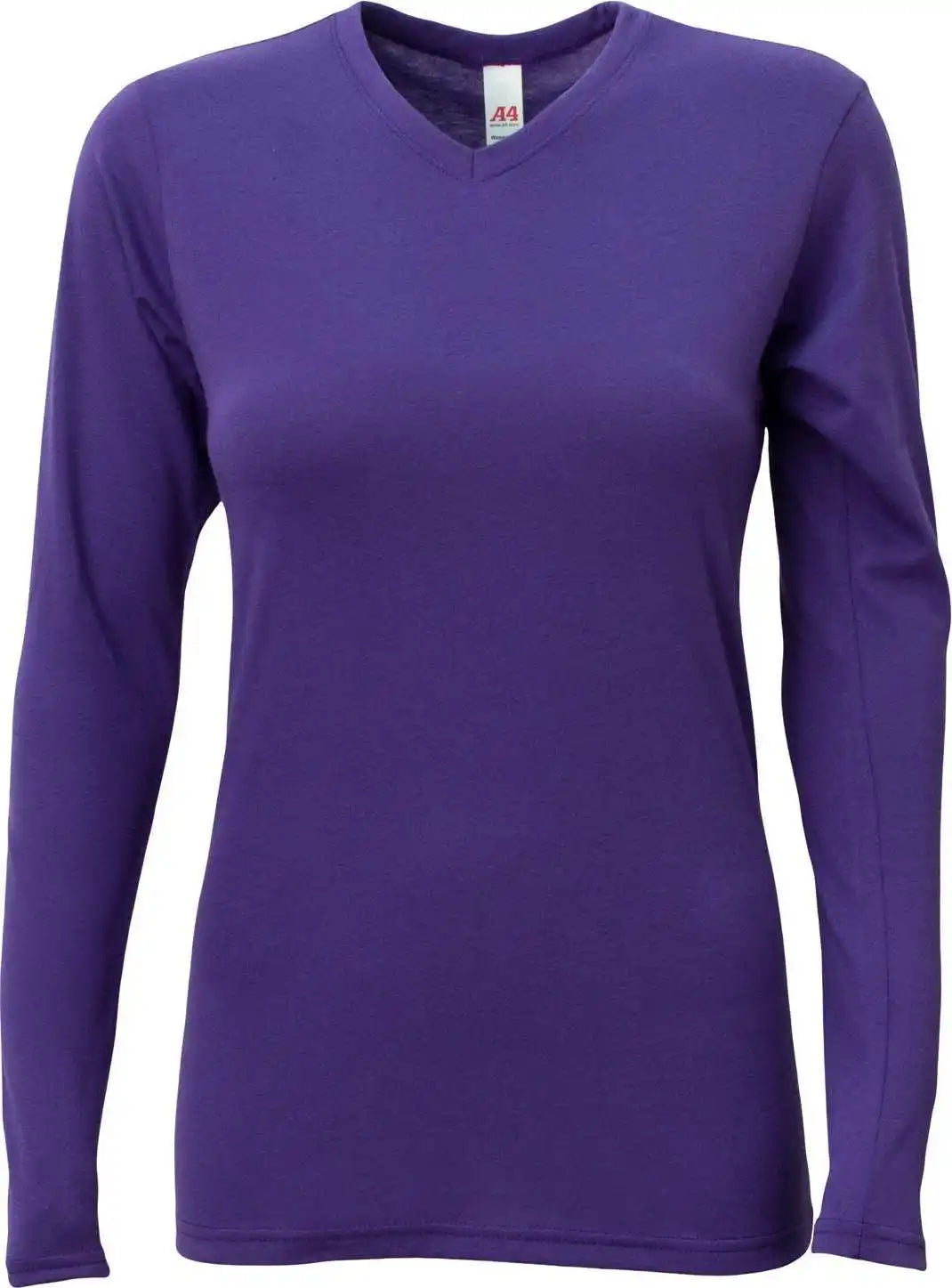 A4 Nw3029 Ladies’ Long-sleeve Softek V-neck T-shirt - Purple