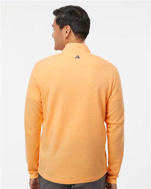 Acid Orange Melange 3-Stripes Quarter-Zip Sweater - A554