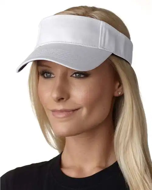 Adams Headwear Ac101 Ace Vat-dyed Twill Visor - White - Osfa