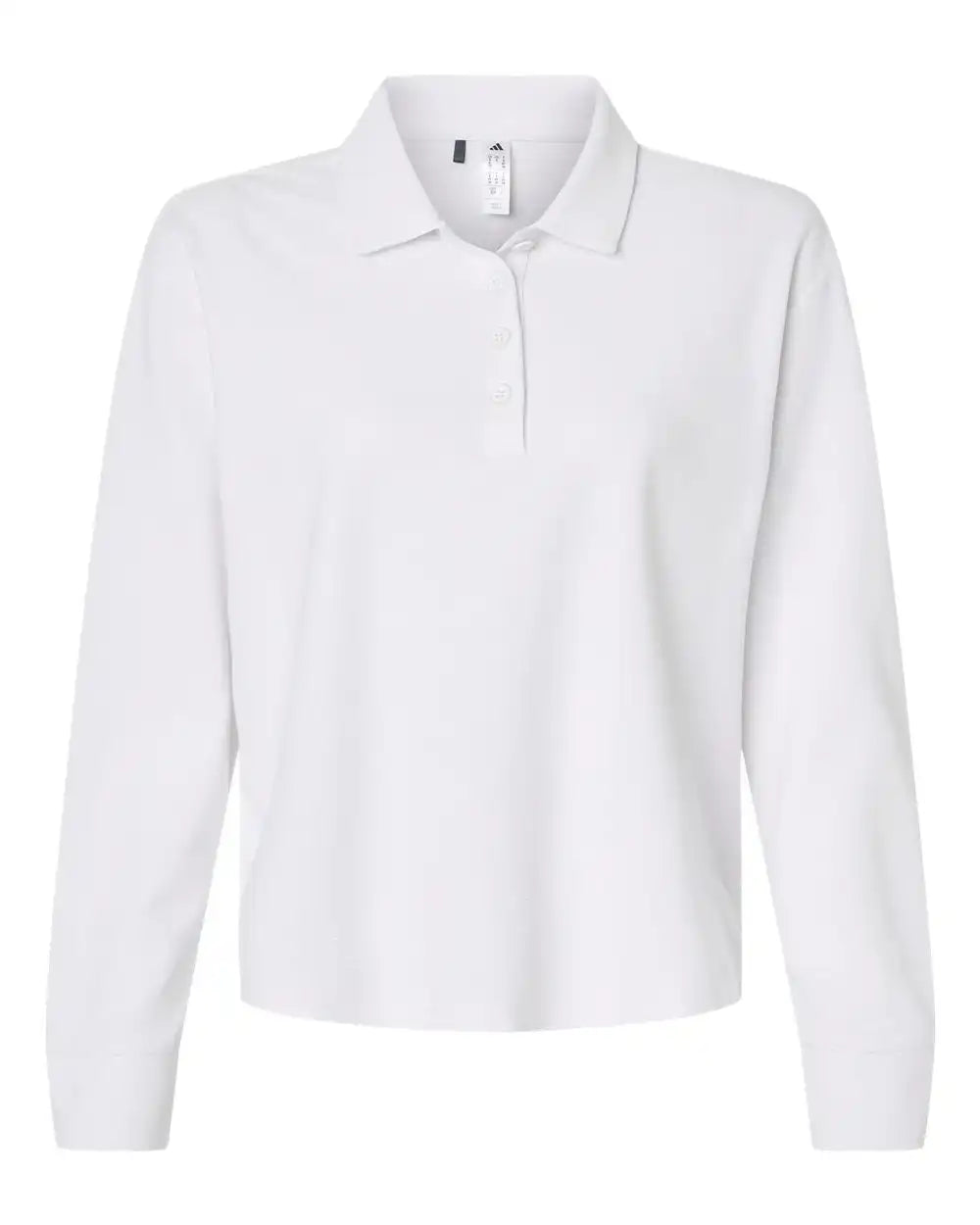 Adidas A1008 Women’s Beyond Long Sleeve Loose Polo - White - Xs
