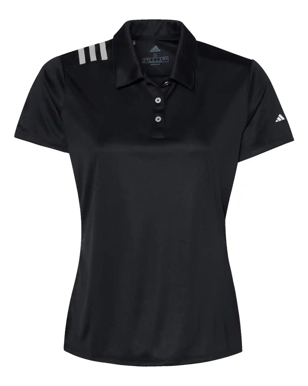 Adidas A325 Women’s 3-stripes Shoulder Polo - Black White - Black/ / s